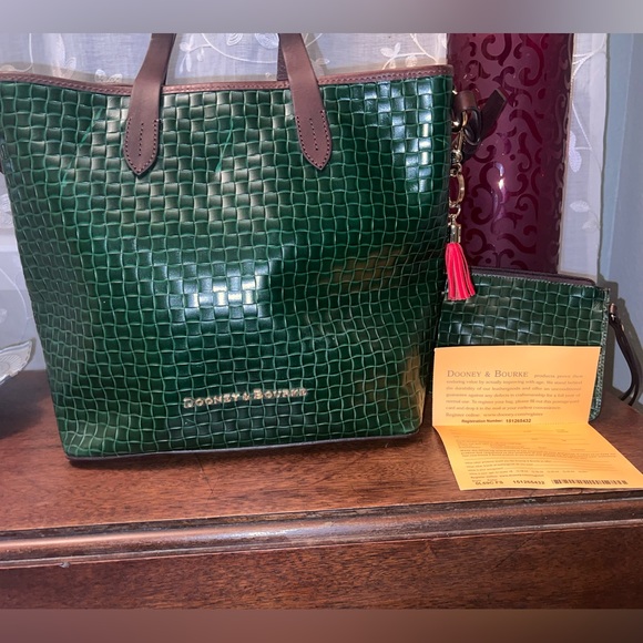 Dooney and Bourke Woven Tote and Matching Wristlet Set - Picture 5 of 5